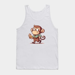 Cartoon Cute Monkey Boy Bringing Money Tank Top